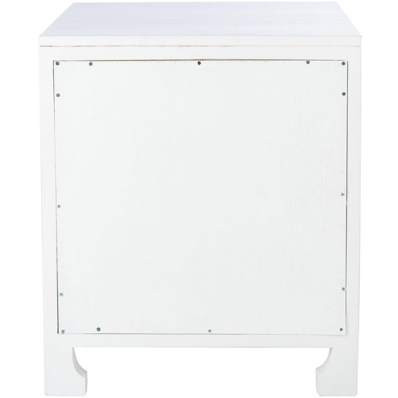 Dave 1 Drawer 1 Door Nightstand - White/Natural - Safavieh.