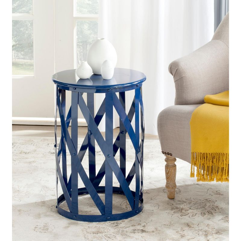 Bertram Lattice Accent Table - Navy - Safavieh.