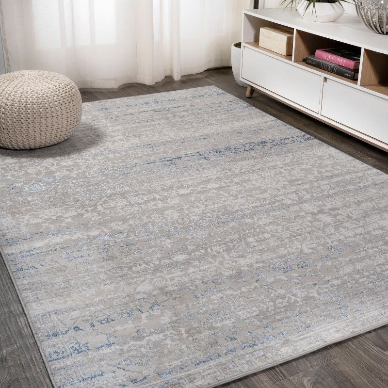 3'x5' Tidal Modern Strie' Area Rug, Gray/Blue - JONATHAN Y