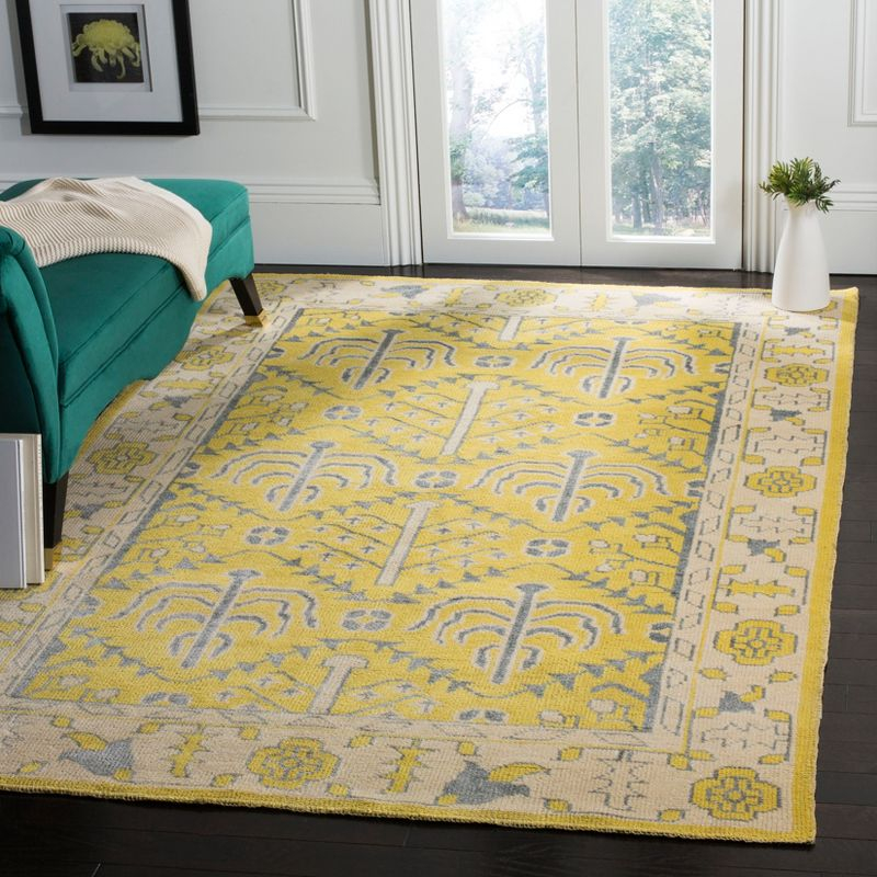 Stone Wash STW213 Hand Knotted Area Rug - Yellow - 8'x10' - Safavieh.