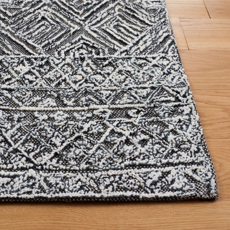 Textural TXT201 Hand Tufted Indoor Area Rug - Black/Ivory - 6'x6' - Safavieh