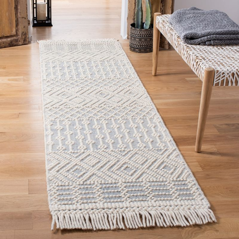 Natura NAT852 Hand Loomed Runner Rug - Ivory/Grey - 2'3"x12' - Safavieh.
