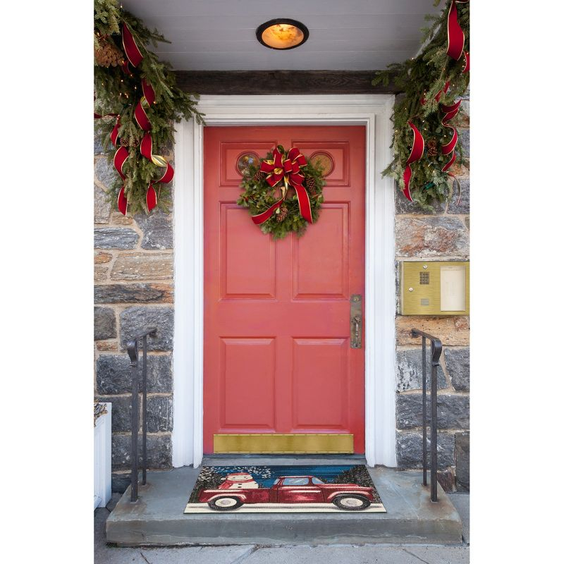 Liora Manne Esencia Truck Load Of Cheer Indoor/Outdoor Mat Midnight 2' x 2'10"