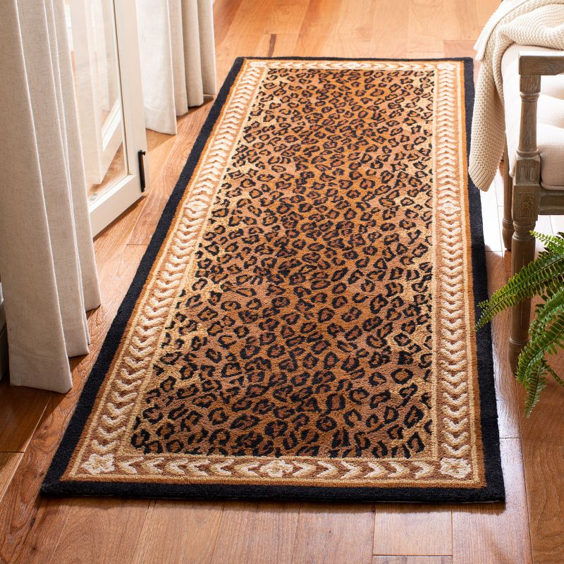 Chelsea HK15 Handmade Runner Rug - 2'6"x20' - Black/Brown - Safavieh