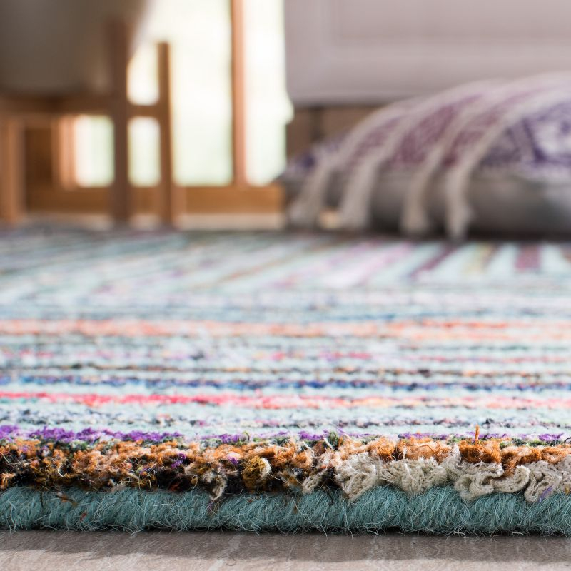 Nantucket NAN603 Hand Tufted Area Rug - Teal - 6'x6' - Safavieh.