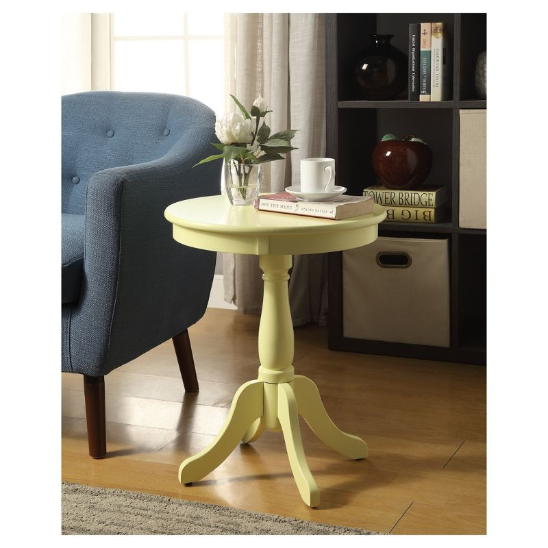 End Table Yellow - Acme Furniture: Traditional Alger Side, Wood Legs, MDF Top, 22" Height