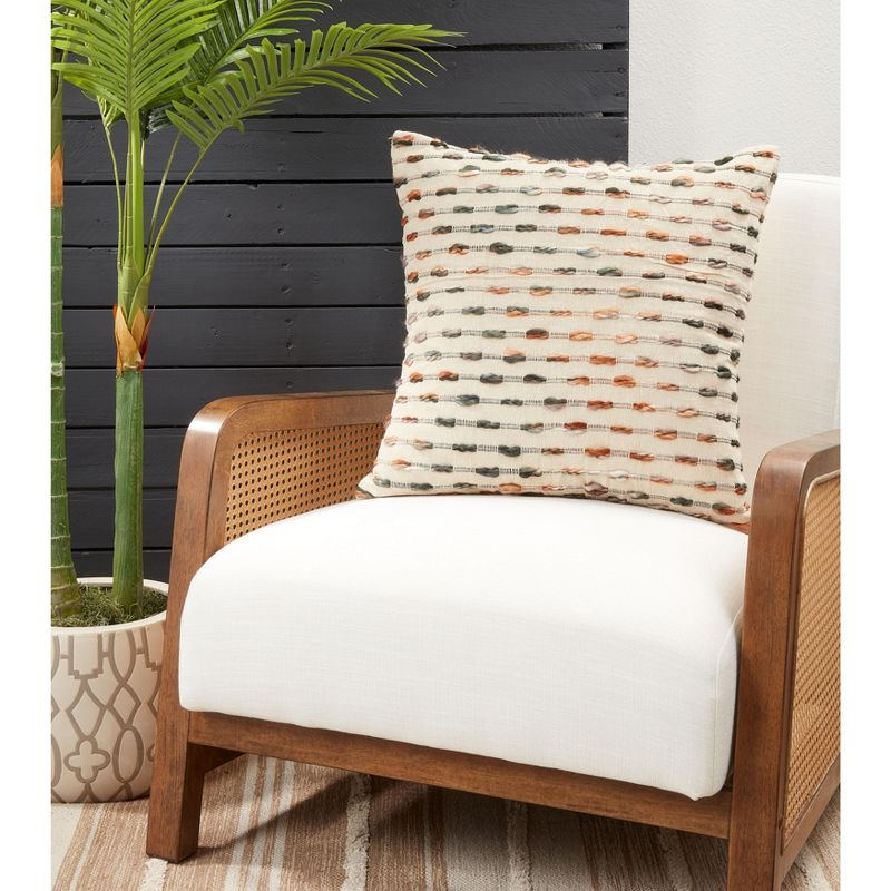 Saro Lifestyle Down-Filled Woven Throw Pillow With Striped Design