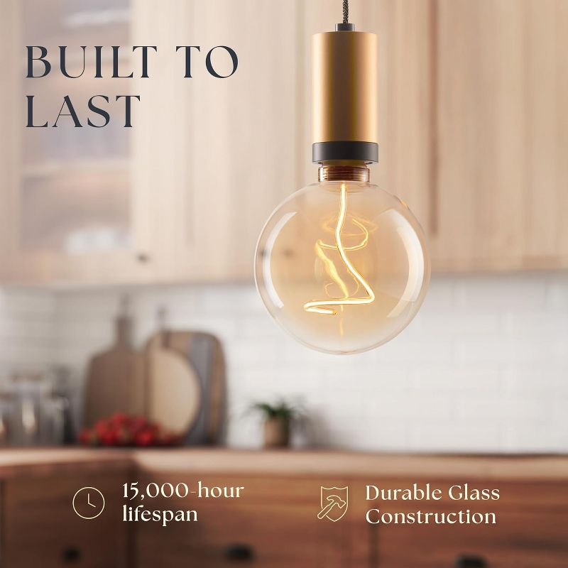 Next Glow Decorative LED Edison Bulb, Dimmable 2000K, E26, Oversized Globe