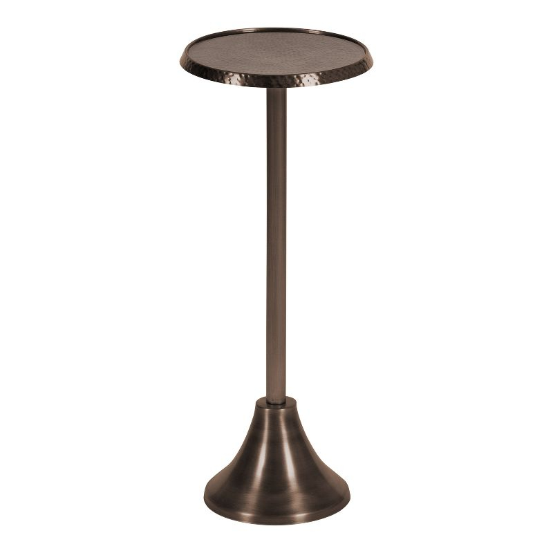 Kate and Laurel Sanzo Round Metal Drink Table, 9x9x23, Bronze