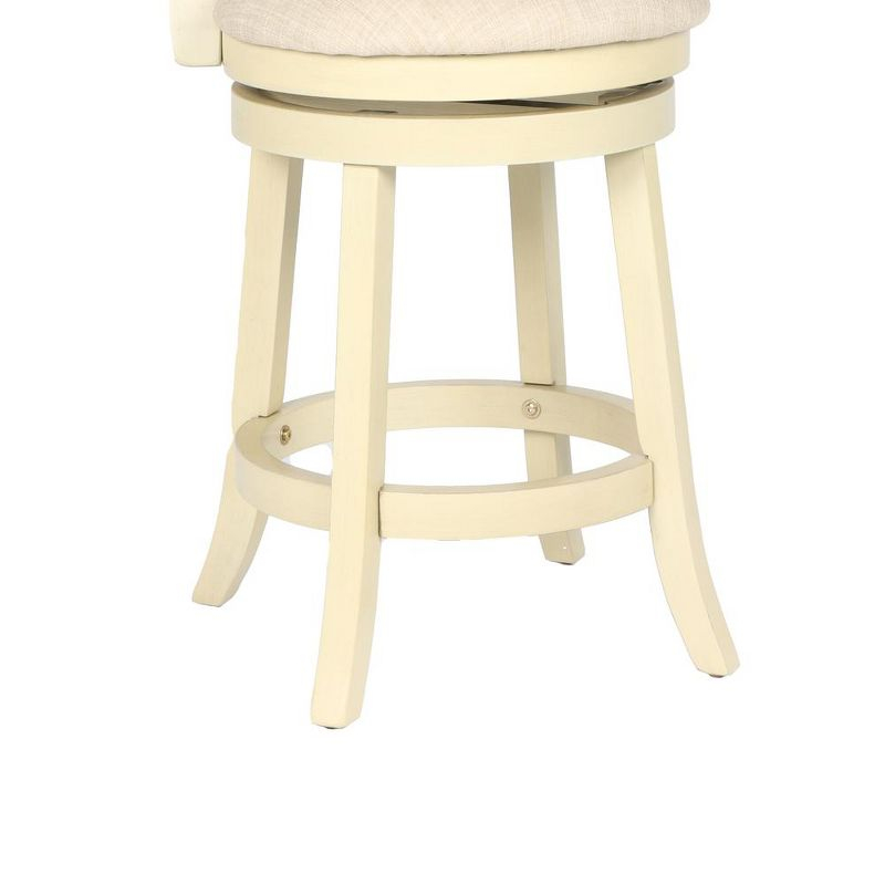 New Classic Furniture,Furniture York 24" Wood Counter Stool With Fabric Seat In Ant White