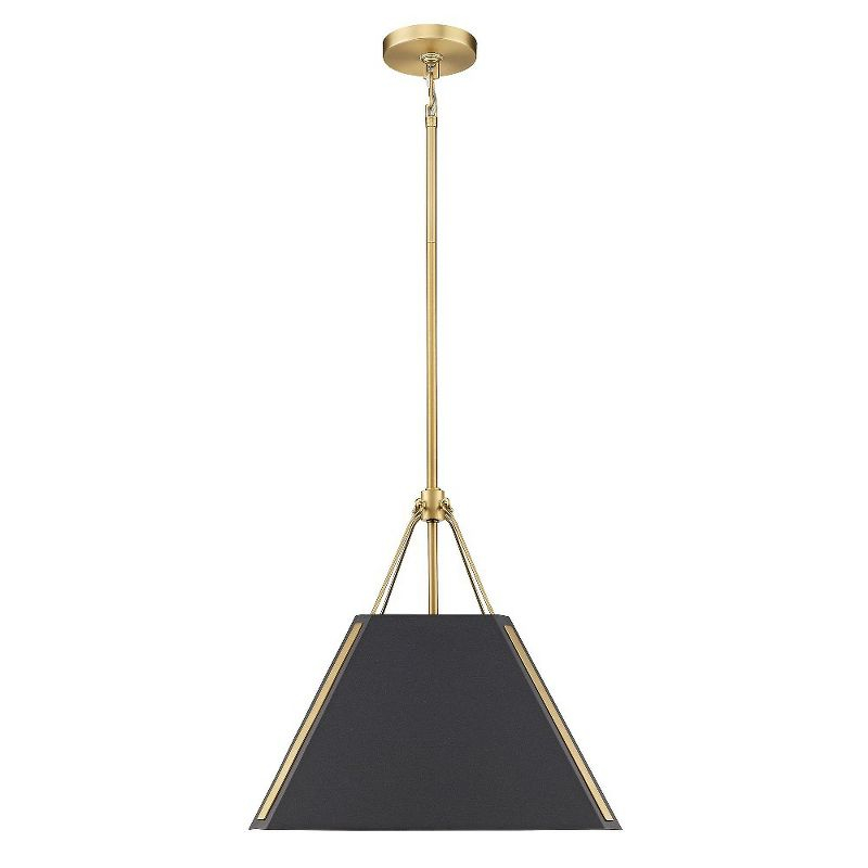 Golden Lighting Ranik 1-Light Pendant in Brushed Champagne Bronze with Natural Black
