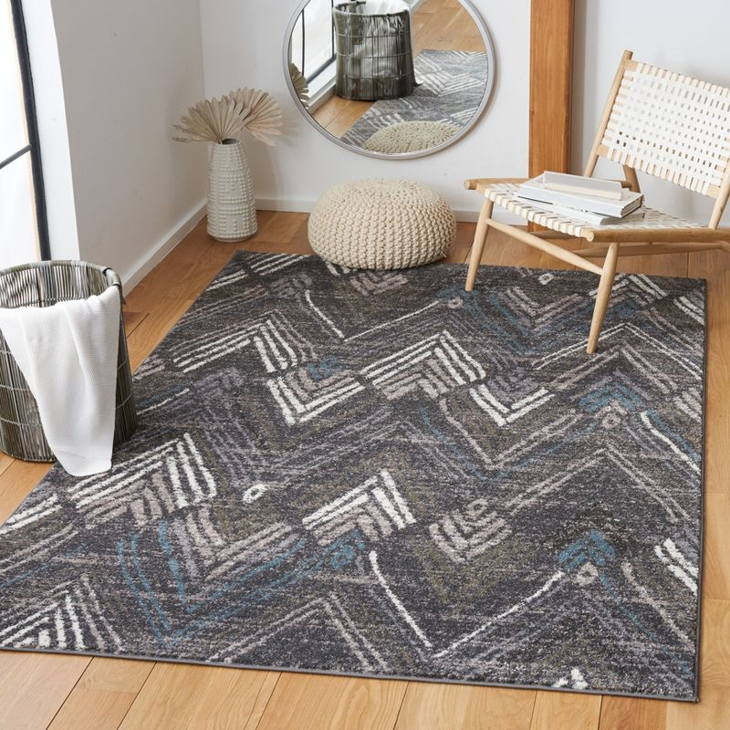 Amsterdam AMS110 Power Loomed Indoor Area Rug - Dark Grey/Grey - 8'x10' - Safavieh
