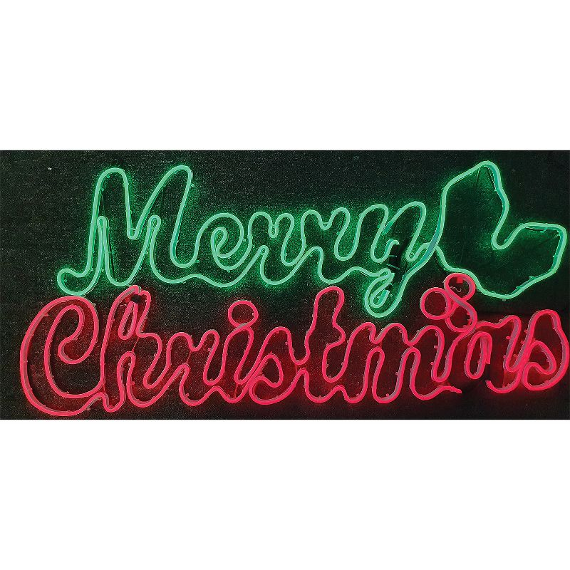 Halloween Express Light Glo LED Merry Christmas Sign - 36 in - Red