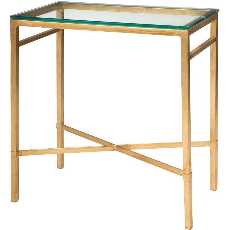Viggo Side Table - Gold/Glass - Safavieh.