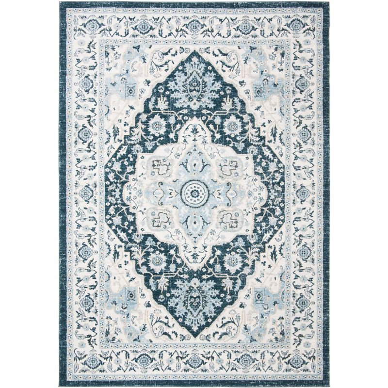 Isabella ISA936 Power Loomed Area Rug - Navy/Creme - 4'x6' - Safavieh
