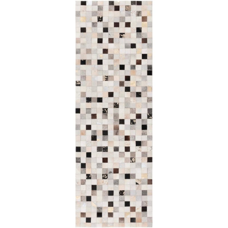 Studio Leather STL810 Hand Woven Runner Rug - Ivory/Black - 2'3"x7' - Safavieh.