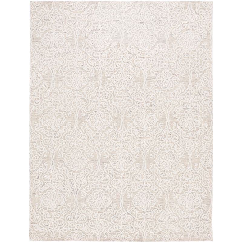 Blossom BLM112 Hand Tufted Indoor Area Rug - Silver/Ivory - 9'x12' - Safavieh