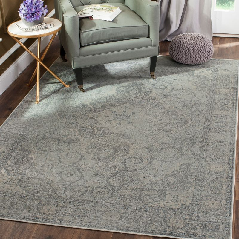 Vintage VTG159 Power Loomed Indoor Skid-Resistant Area Rug - Silver - 8'x10' - Safavieh