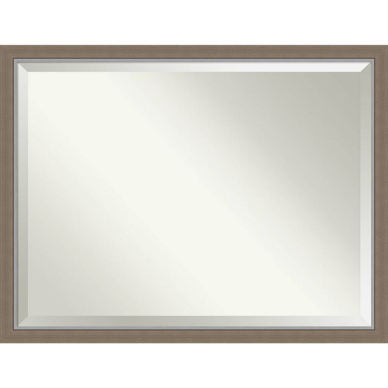 43" x 33" Eva Framed Bathroom Vanity Wall Mirror Brown - Amanti Art: Polystyrene Frame, Beveled Glass, Wall Mount