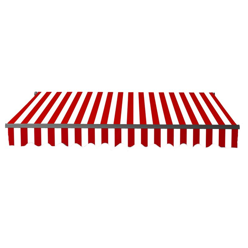 ALEKO ABM20X10REDWH05 Black Frame Motorized Retractable Home Patio Canopy Awning 20'x10' Red/White