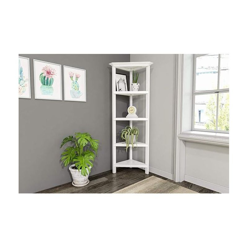NewRidge 4-Tier Corner Wooden Bookcase White