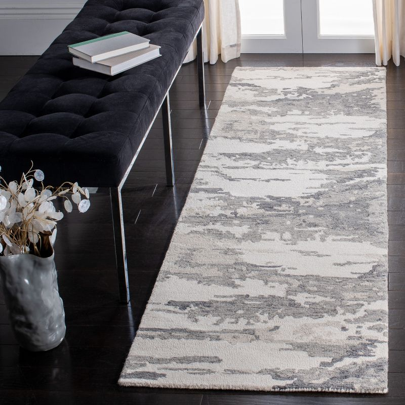 Abstract ABT465 Handmade Indoor Accent Rug - Charcoal/Ivory - 2'-3"x4' - Safavieh