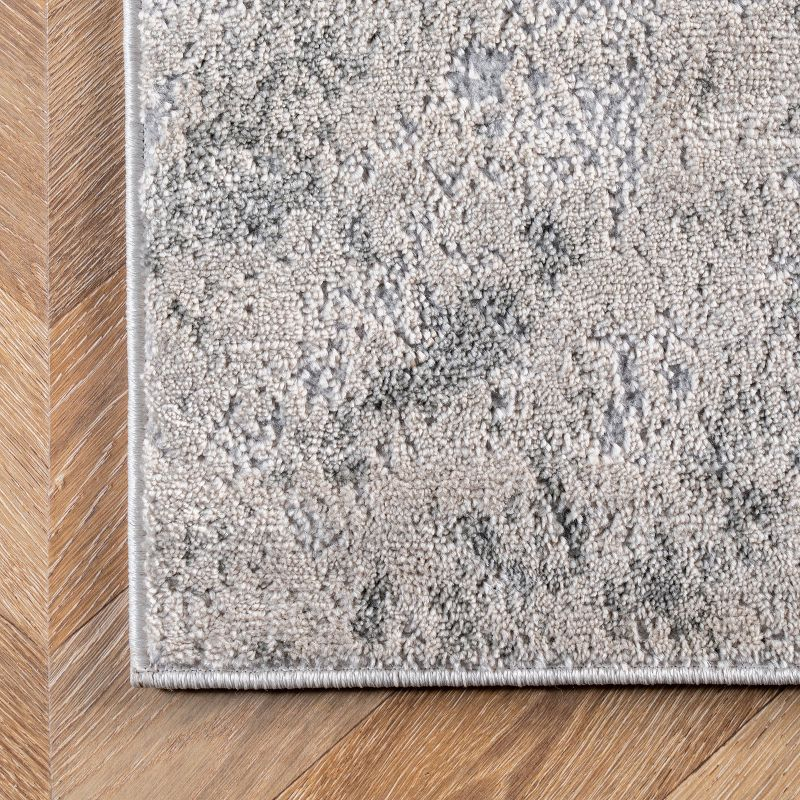 Nuloom Cyn Abstract 8 Square Indoor Area Rug for Living Room Bedroom Dining Room Kitchen, Silver/Ivory