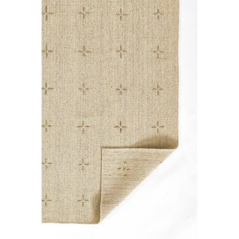 Momeni 3'6"x5'6" Oliver Cross Handloomed Area Rug Natural: Geometric Wool & Polyester, Low Pile, Indoor Rectangle Rug
