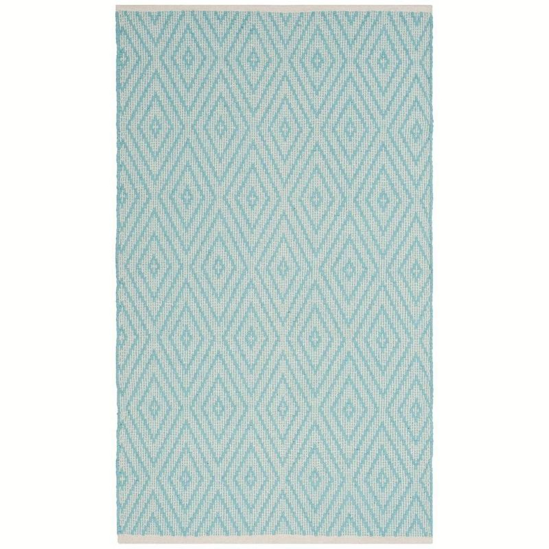 Montauk MTK811 Hand Woven Indoor Area Rug - Turquoise/Ivory - 4'x6' - Safavieh.