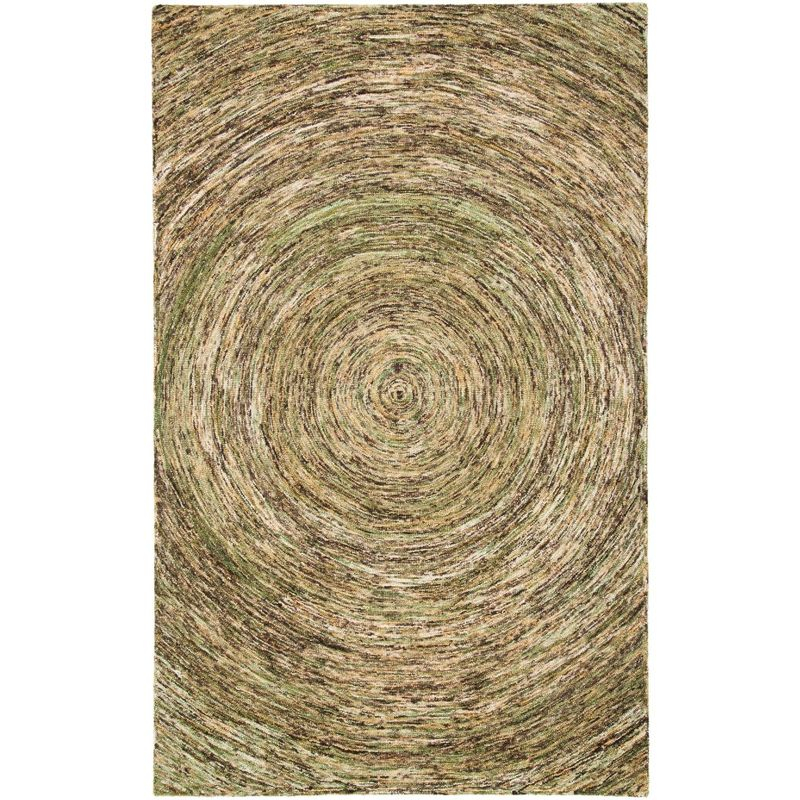 Ikat IKT633 Hand Tufted Area Rug - Green - 4'x6' - Safavieh