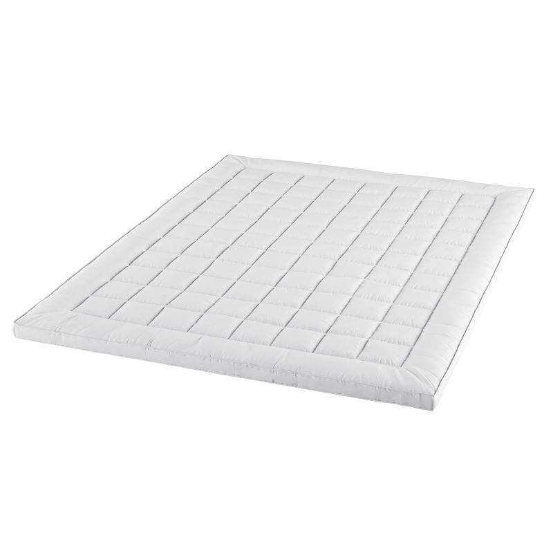 Hastings Home Queen 3" Down Alternative Filled Pillow-Top Mattress Topper - White
