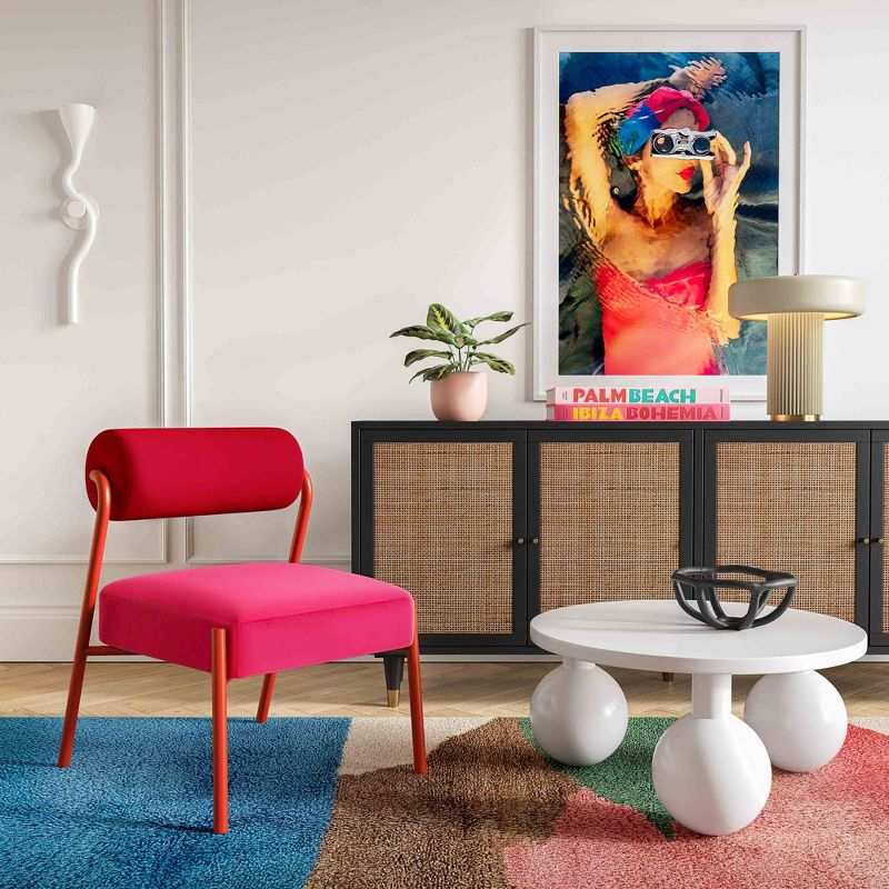 Jolene Velvet Accent Chair Pink 20.8"W x 24.3"D x 29"H