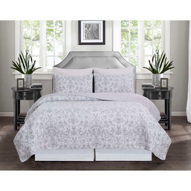 C&F Home Songbirds Full and Queen 3 Piece Quilt Set Cotton Reversible and Machine Washable