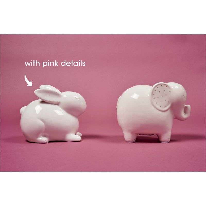 Pearhead Ceramic Elephant Bank - White