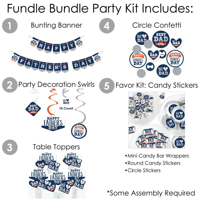 Big Dot of Happiness Happy Father's Day - We Love Dad Party Supplies - Banner Decoration Kit - Fundle Bundle