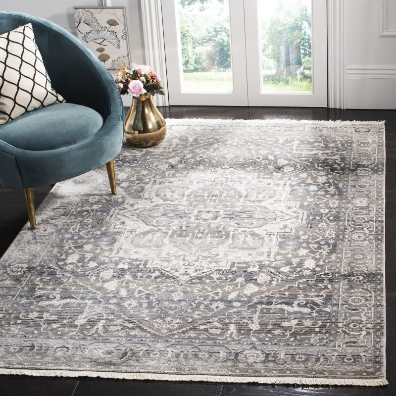 Vintage Persian VTP479 Power Loomed Indoor Area Rug - Grey/Charcoal - 5'x7'6" - Safavieh