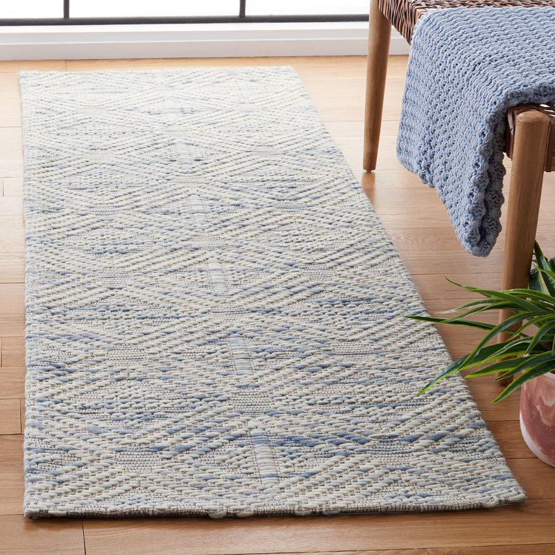 Marbella MRB452 Hand Loomed Indoor Runner Rug - Light Blue/Beige - 2'3"x8' - Safavieh
