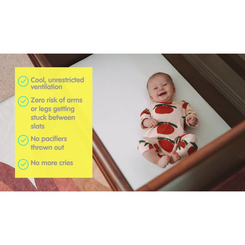 BreathableBaby Breathable Mesh 2-in-1 Mini Crib, Beech & White, Greenguard Gold Certified