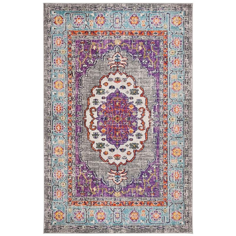 Monaco MNC246 Power Loomed Indoor Area Rug - Violet/Light Blue - 6'7"x9'2" - Safavieh.
