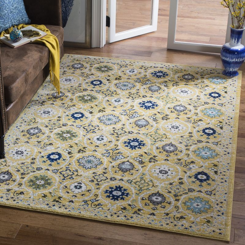 Evoke EVK210 Power Loomed Area Rug - Gold/Ivory - 4'x6' - Safavieh.