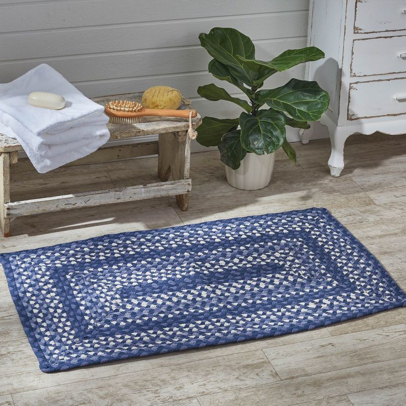 Park Designs Blue and Stone Braided Rectangle Rug