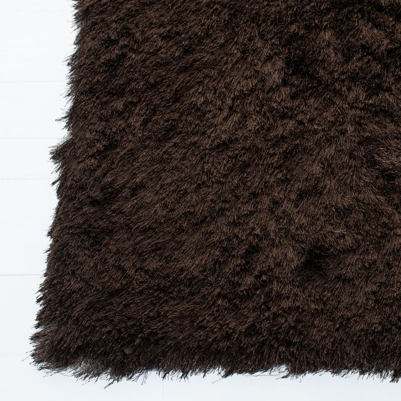 Paris Shag SG511 Hand Tufted Indoor Area Rug - Chocolate - 5'x5' Square - Safavieh