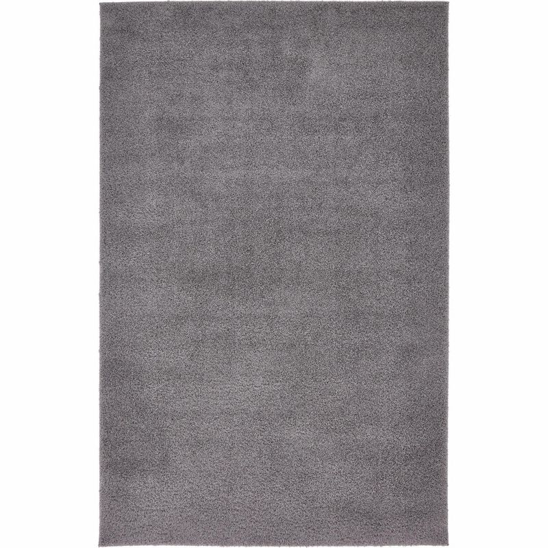 Unique Loom 5' 1 x 8' 0 Dark Gray Studio Solid Shag Sky Area Rug