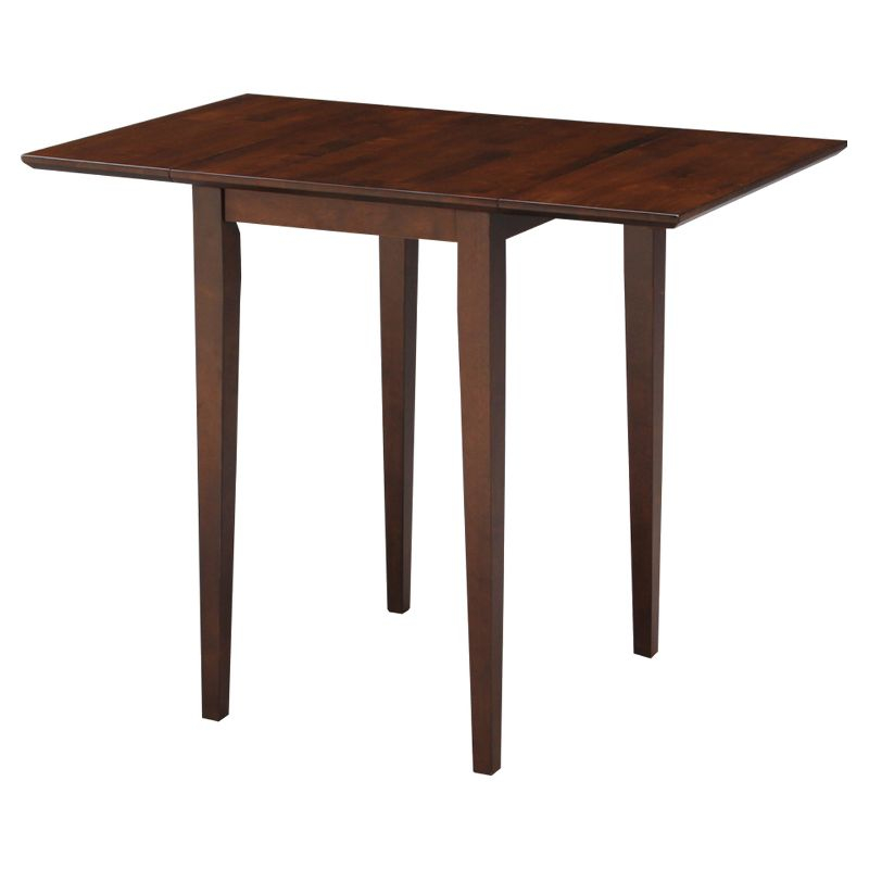 Tate Drop Dining Table Espresso - International Concepts: Hardwood, Dual 9" Leaves, Seats 4