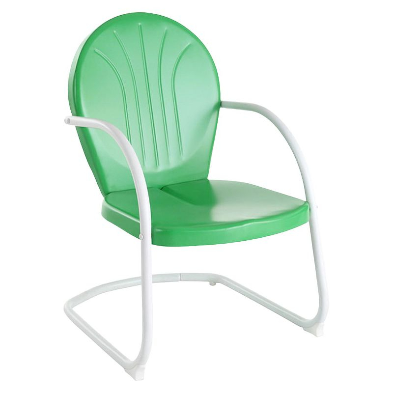 Metal Patio Arm Chair - Green: Crosley, Powder-Coated Steel Frame, UV & Weather-Resistant, 250lb Capacity