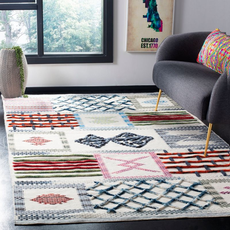 Kenya KNY913 Hand Knotted Rectangle Global Area Rug - Ivory - 6' X 9' - Safavieh.