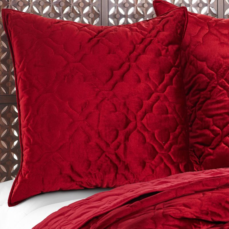 BH Caserta Velvet Red Euro Sham - Levtex Home