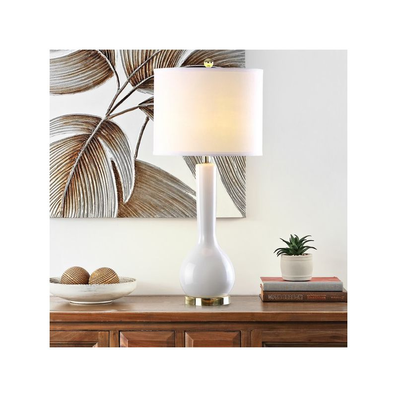 Mae Long Neck Table Lamp - 30.5 Inch Height - LIT4091 - White - Safavieh