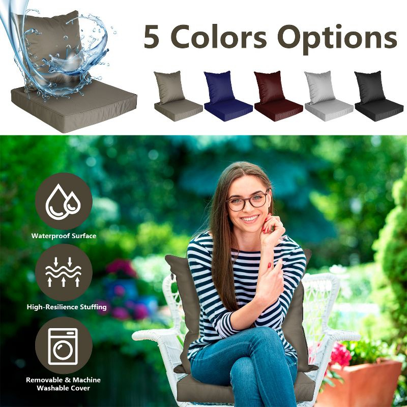 NewHome"Waterproof Outdoor Seat Cushion Set with Removable Cover, Fade-Resistant for Patio Chairs & Sofas"JujubeRed