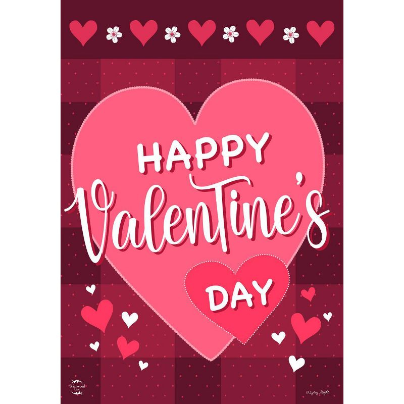 Happy Valentine's Day Double Sided House Flag 40" x 28" Briarwood Lane